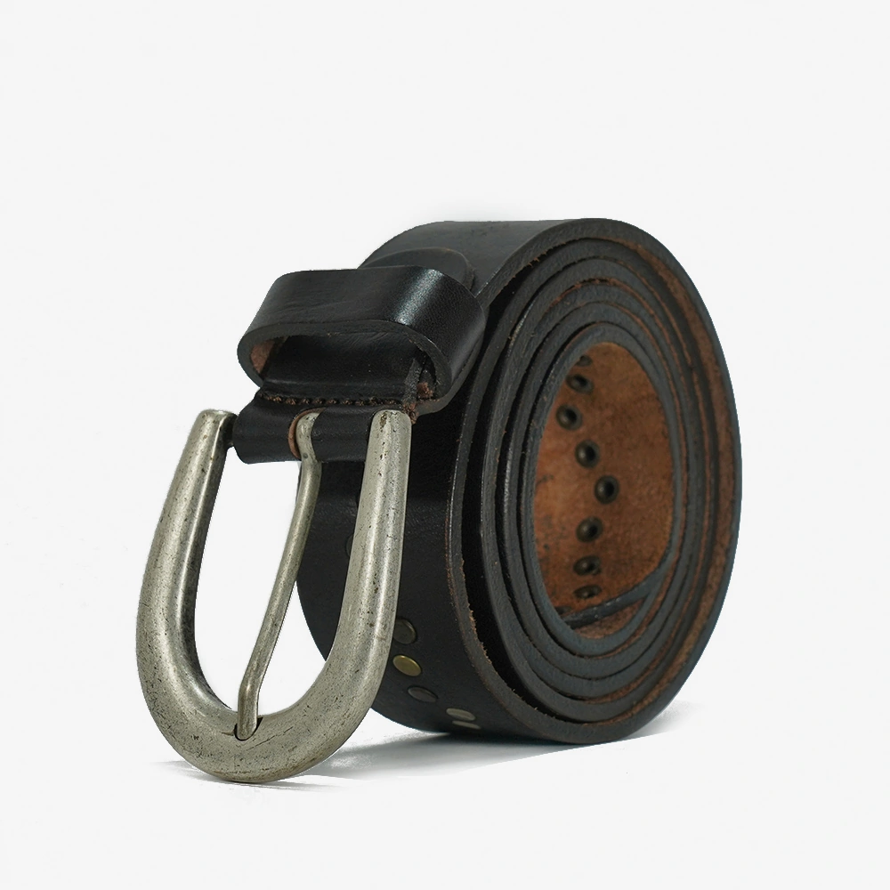 Cintura in cuoio di colore testa di moro da uomo