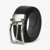 Cintura da uomo in pelle saffiana di colore nero reversibile