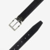 Cintura da uomo in pelle saffiana di colore nero reversibile