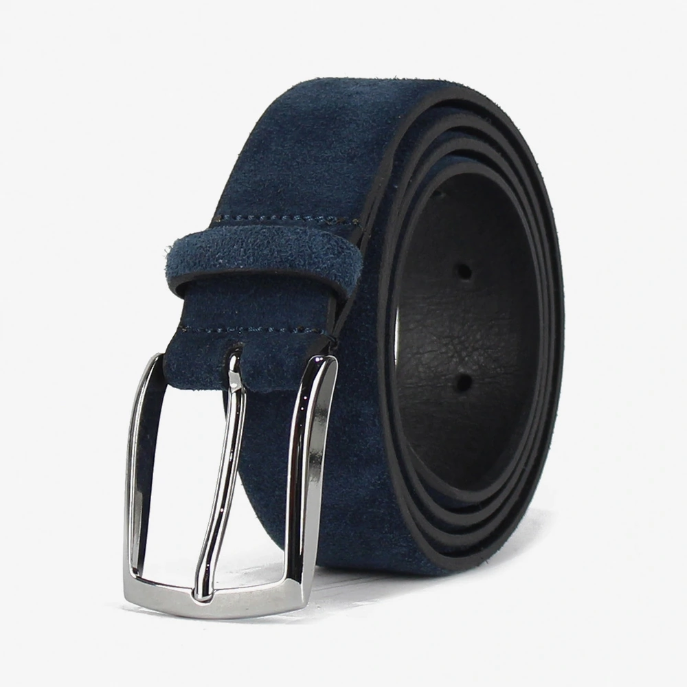 Cintura in camoscio di colore blu, estiva da uomo