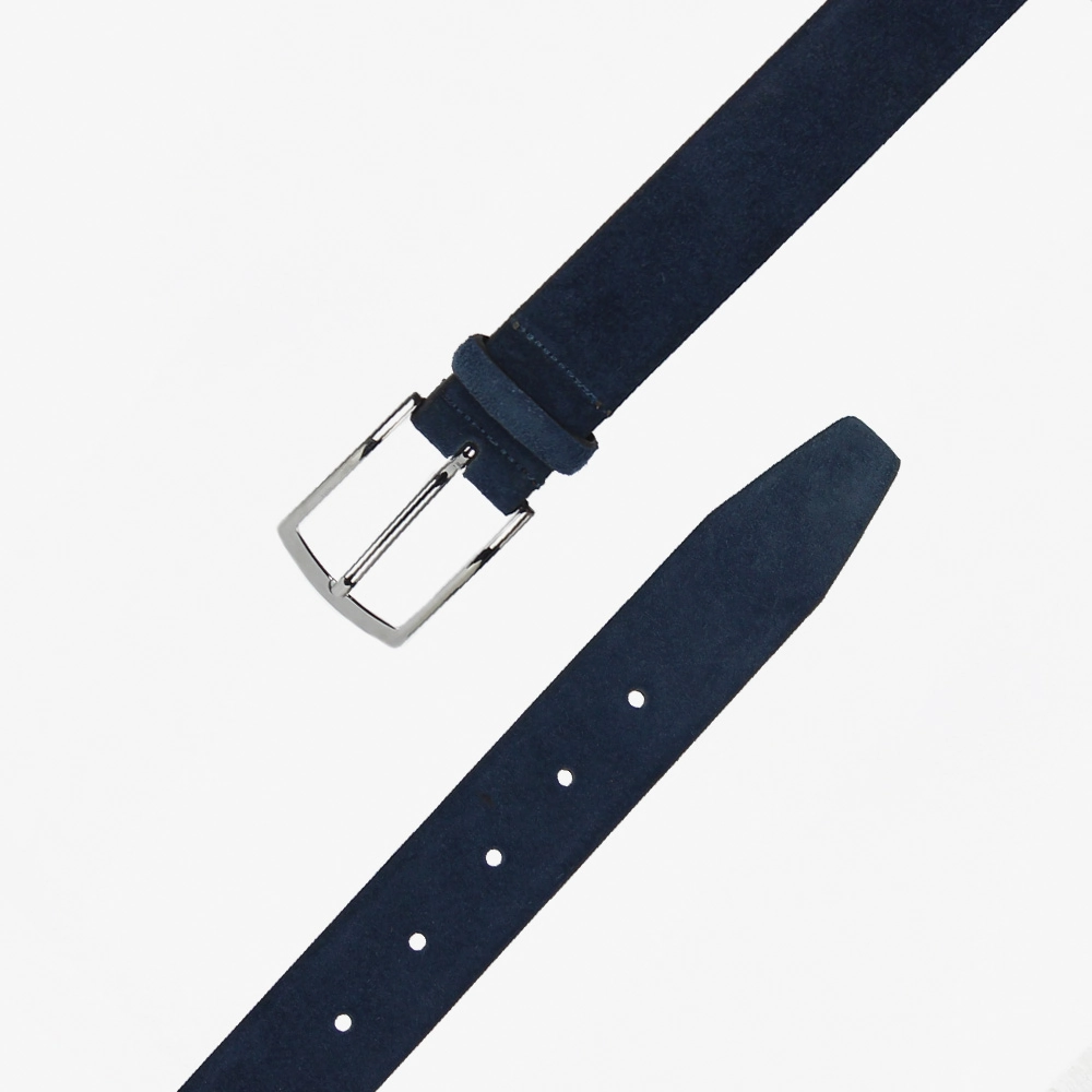 Cintura da uomo in camoscio di colore blu