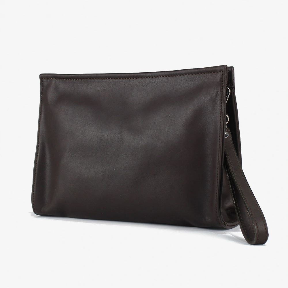 Pochette in pelle da uomo con gancio