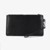 Pochette unisex in pelle di colore nero