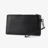 Pochette sottile unisex in pelle con gancio da polso