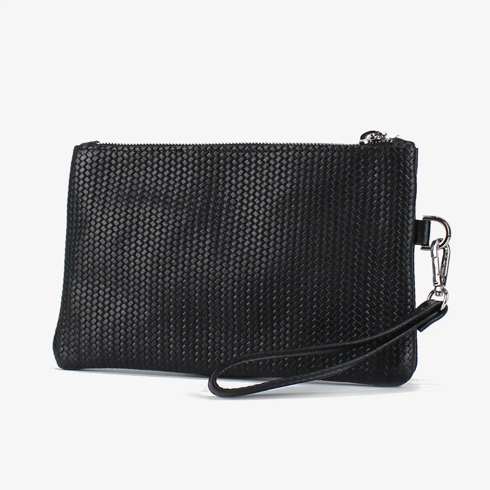 Pochette intrecciata di colore nero