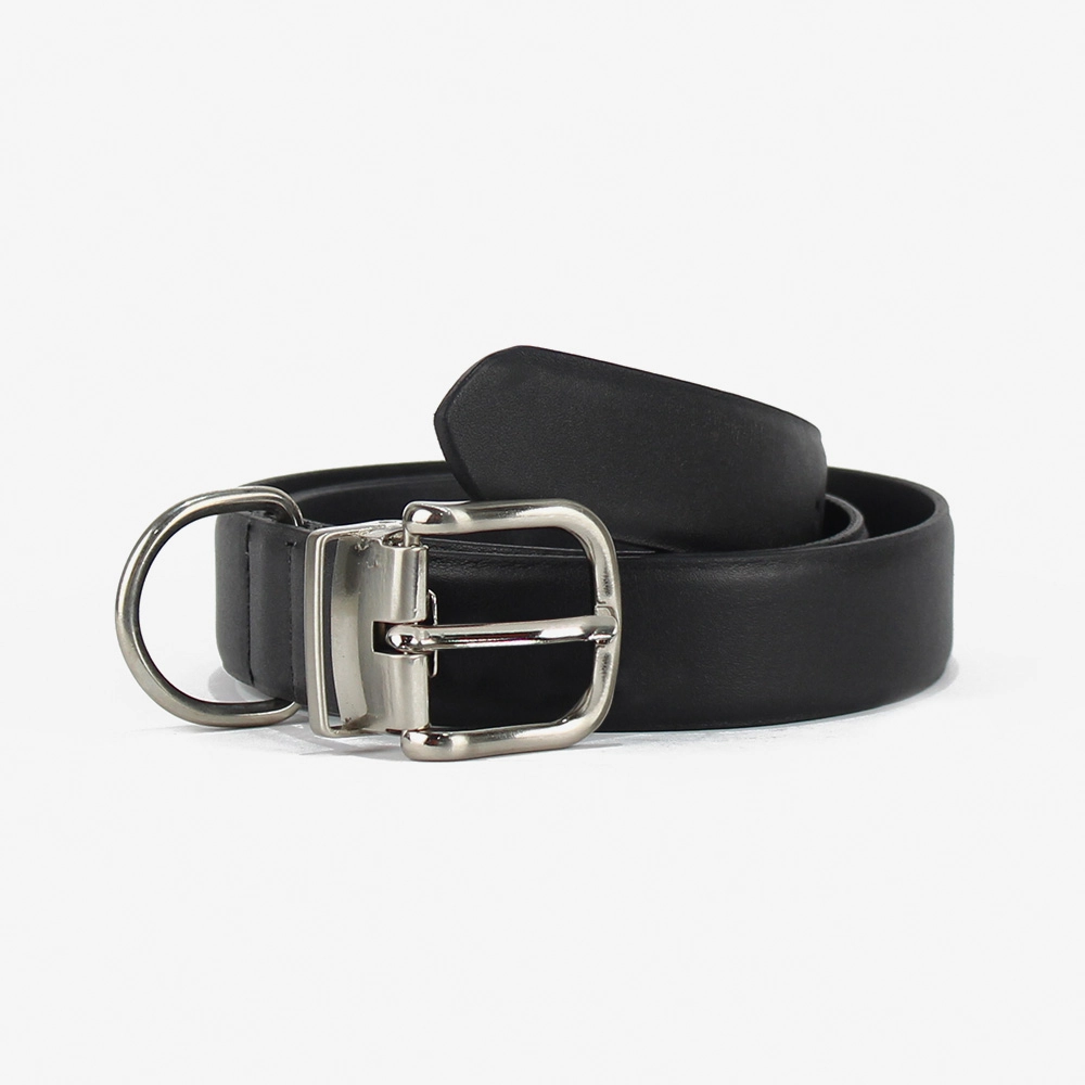 Cintura in pelle di vitello, da uomo di colore nero.