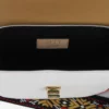 Borsa da donna bicolore con tracolla in stoffa colore arancio
